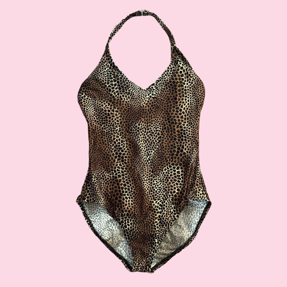 Cheetah Print One Piece Swim Suit